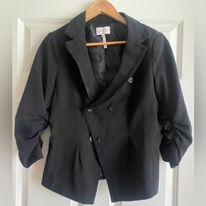 Laundry by Shelli Segal 3/4 Ruched Sleeves Blazer